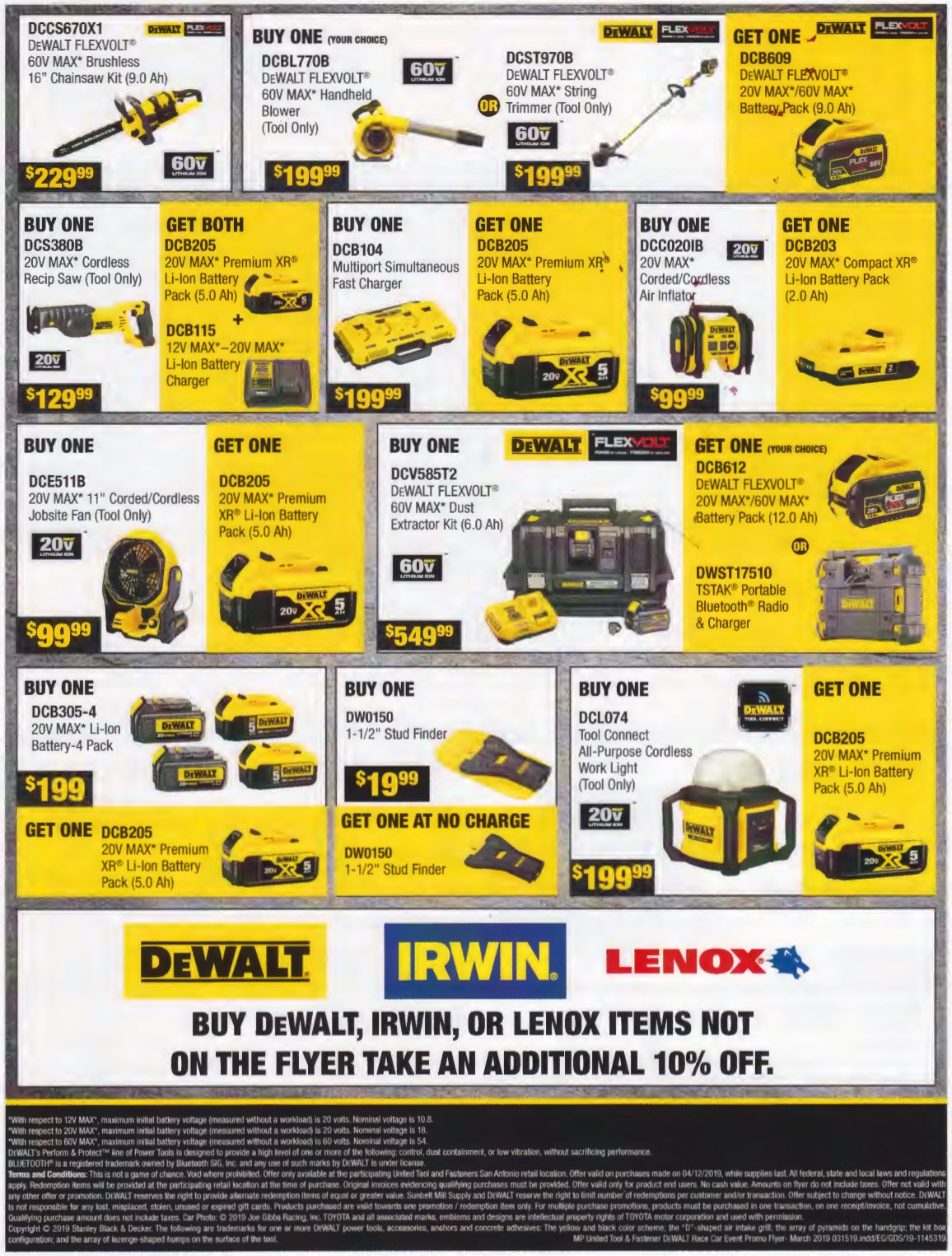 San Antonio DeWalt Race Car Sale United Tool and Fastener